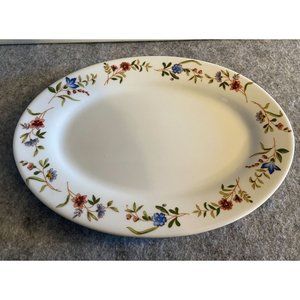 Oval 9 x 6.5 Cordon Blue Small Platter  Flower Edged  #1397